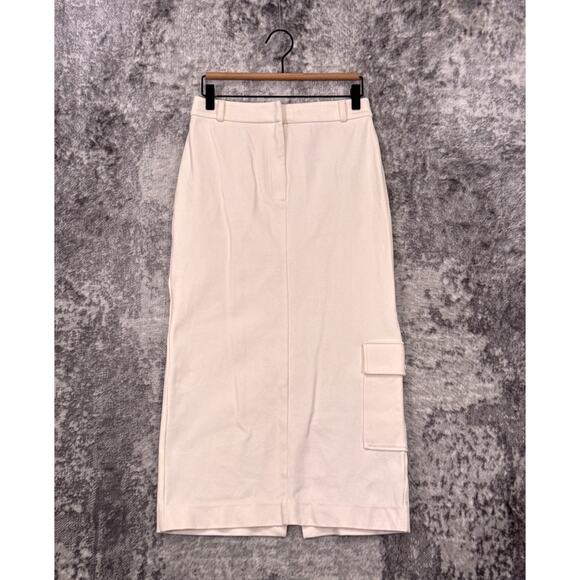 COS Skirt Small Womens Off White Ivory Cargo Back Slit Maxi - Picture 1 of 7